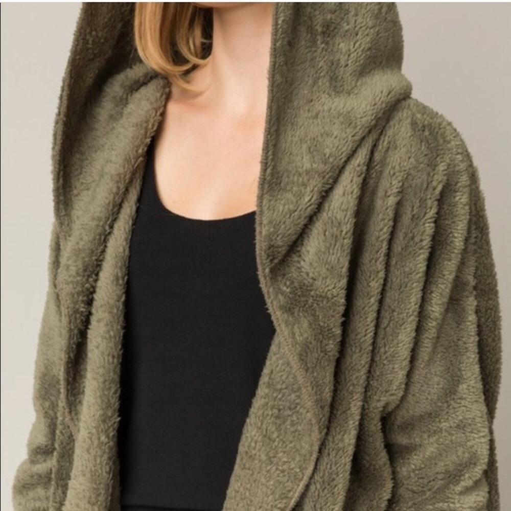 ๐HP๐ป ARMY GREEN Fuzzy Blanket Hoodie - Picture 6 of 8